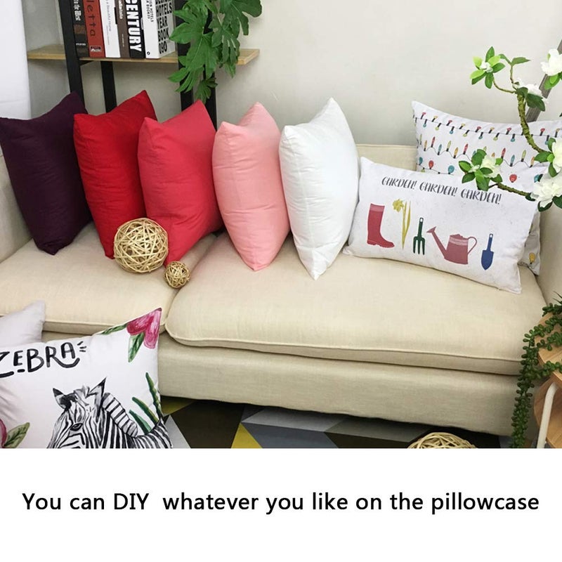 Thmyo 4-Pack 100% Cotton Lumbar Comfortable Solid Decorative Throw Pillow Case Rectangle Cushion Cover Pillowcase DIY Throw Pillowcase for Sofa Bed(Only Covers Not Inserts)(12x20inch/30x50cm White) - Image 4